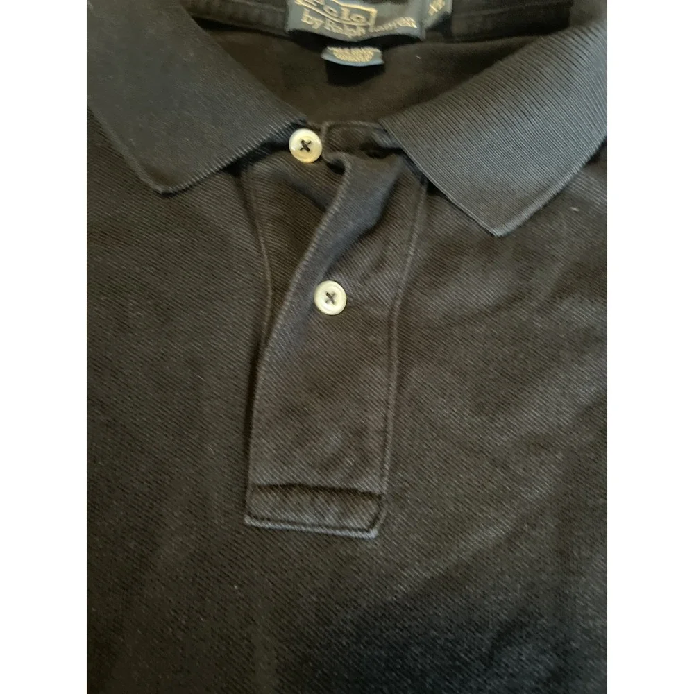 Ralph‎ Lauren Polo Shirt Mens XL Black Red Pony Long Sleeve Classic Fit